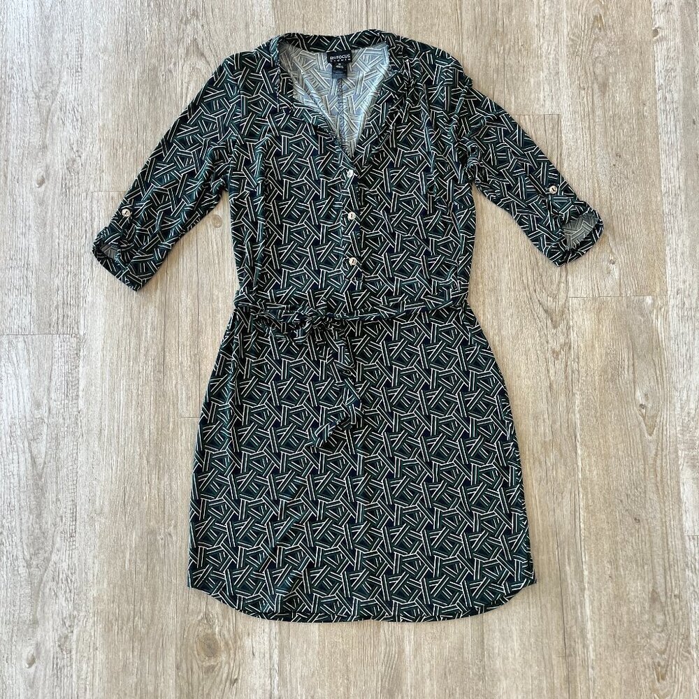 Womens En Focus Studio Green Printed Mini Dress - 6